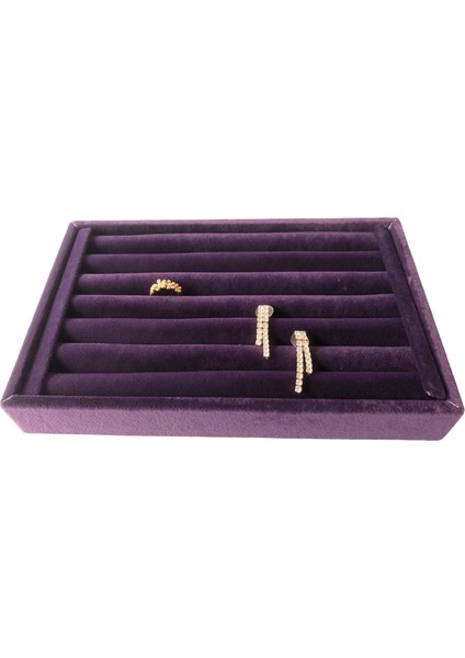 Megas Dekor Yerli Üretim Küçük Boy Süet Kumaş Mor Renk 22,5/14,5 cm Rulo Çekmece Içi Yüzük Standı fırsatları