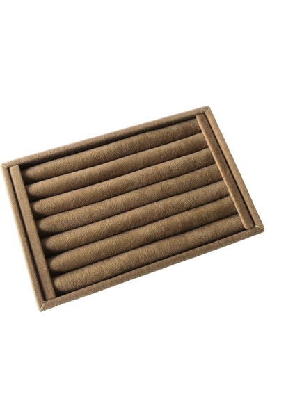 Megas Dekor Yerli Üretim Küçük Boy Süet Kumaş Kahve Renk 22,5/14,5 cm Rulo Çekmece Içi Yüzük Standı fiyatları