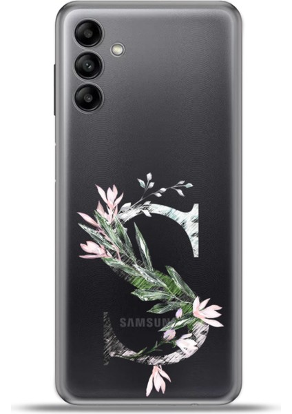 Samsung Galaxy A04S Kılıf Esnek Silikon Kamera Koruma Kişiye Özel Harfler Flora - Ş Harfi