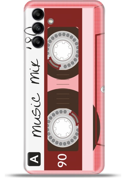 Samsung Galaxy A04S Kılıf Esnek Silikon Kamera Koruma 4K Desenli Özel Tasarım - Pembe Kaset