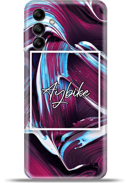 Samsung Galaxy A04S Kılıf Silikon Esnek Kamera Koruma Kişiye Özel Isim - Yağlıboya