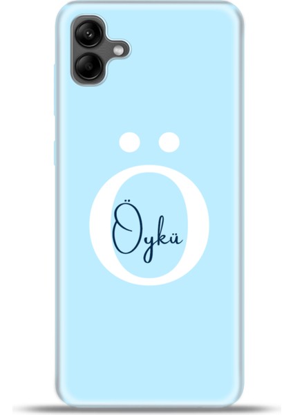 Samsung Galaxy A04 Kılıf Silikon Esnek Kamera Koruma Kişiye Özel Isim Harf Zao Mavi - Ö