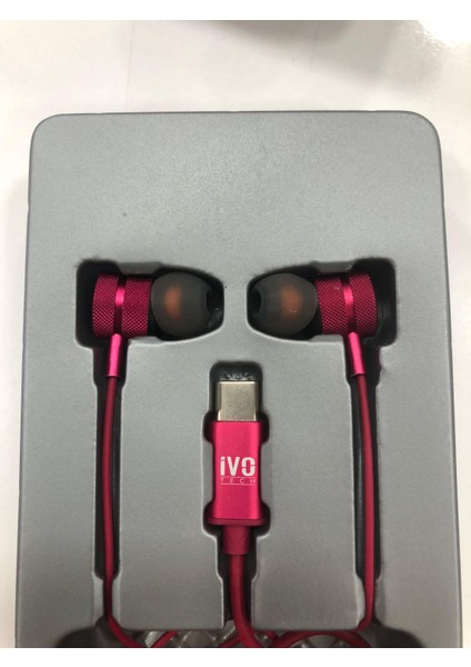 Type-C Metal Kablolu Kulaklik Tüm Type-C Girişli Telefonlara Uyumludur IVO-707