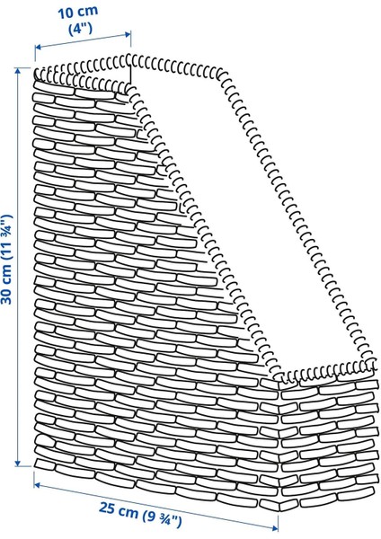 Rattan Dosyalık Naturel Meridyendukkan Dosyalama Düzenleyici Ev-Ofis 25X30X10 cm