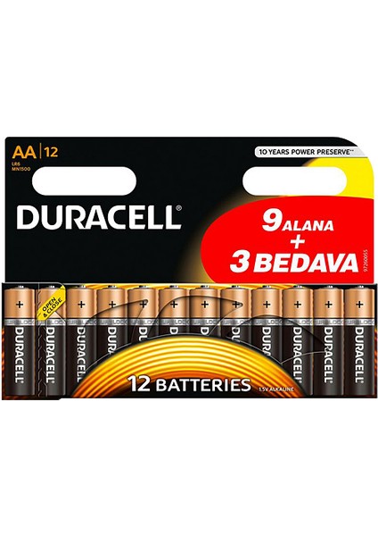 Toptancı Amca Duracell Alkalin Aa Ikalem Piller, 12’li Paket