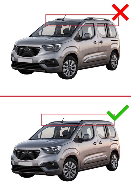 Opel Combo (E) Life 2023 ve Sonrası ile Uyumlu Hook Model Anahtar Kilitli Ara Atkı Tavan Barı Siyah