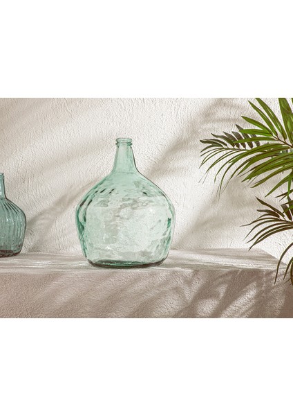 Recycled Demijohn Cam Vazo 9 x 9 x 44 cm Yeşil