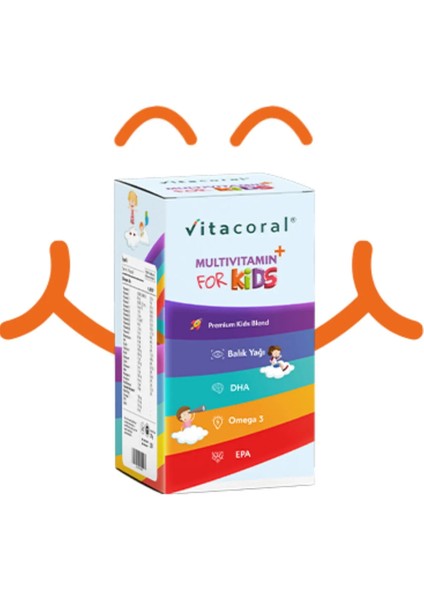 Multivitamin&fish Oil For Kids Complex 150ML Çilek Aromalı(Balık Yağı/dha/omega 3/epa) (2 Adet)