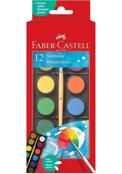 Faber Castell 12 Renk Sulu Boya Küçük Boy  5 Adet