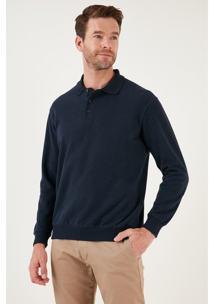 Pamuk Karışımlı Regular Fit Polo Yaka Kazak Erkek Kazak 456223 modelleri