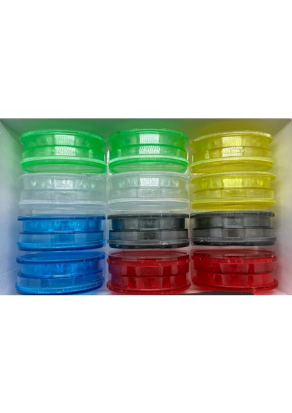 50MM 12 Adet 6 Renk Plastik Set Tütün Öğütücü Grinder Seti