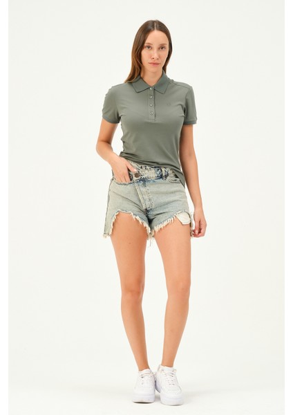 Kadın Regular Fit Polo Yaka T-Shirt