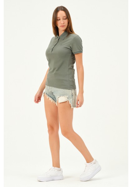 Kadın Regular Fit Polo Yaka T-Shirt