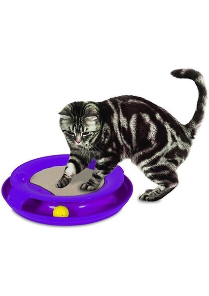 Jackson Galaxy Spiral Tırmalamalı Ledli Kedi Oyuncağı Mor fırsatları