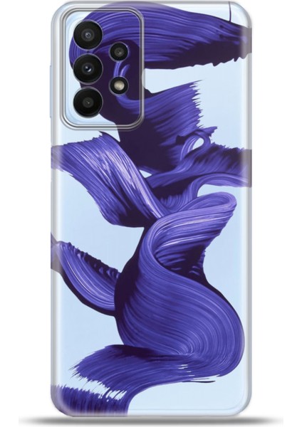 Samsung Galaxy A23 Kılıf Esnek Silikon Kamera Koruma 4K Desenli Özel Tasarım - Purple Dance