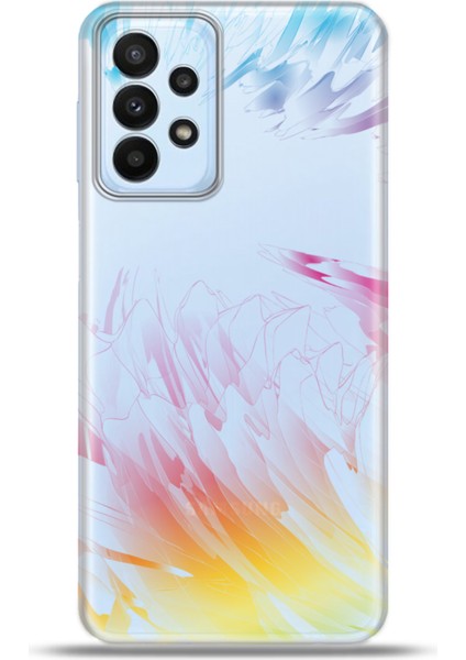 Samsung Galaxy A23 Kılıf Esnek Silikon Kamera Koruma 4K Desenli Özel Tasarım - Renkli Dağ