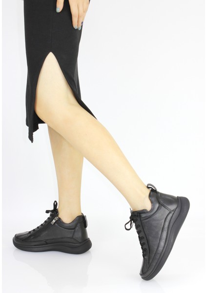 Kadın Fermuarlı Hakiki Deri Ortopedik Spor Tarz Günlük Bot F24/B27954 fırsatları