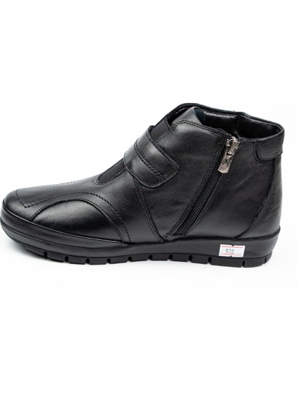 572 Ortopedik Hakiki Kadın Deri Bot Siyah modelleri