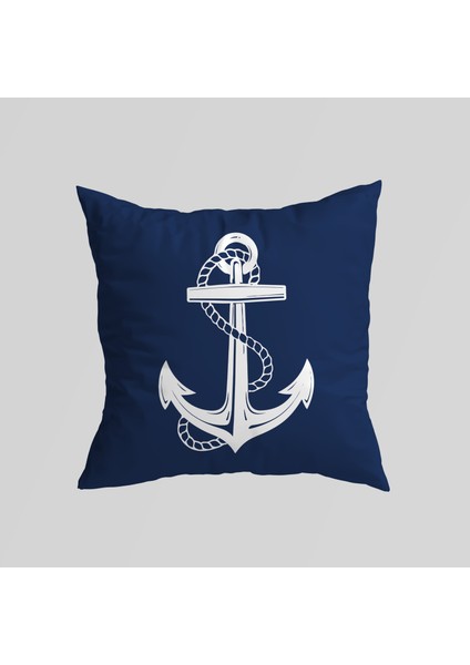 Çapa Navy Blue / Marin Temalı Çift Taraflı Kırlent Kılıfı 2 Adet