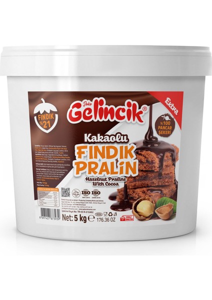 Kahvaltılık Sürülebilir Katkısız 5 kg Pralin Ekstra