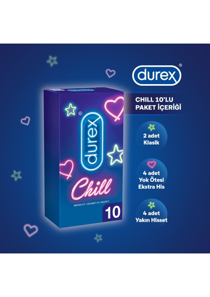 Durex chill Prezervatif 10'lu -Lvrs-25