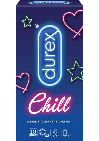 Durex chill Prezervatif 10'lu -Lvrs-25 modelleri