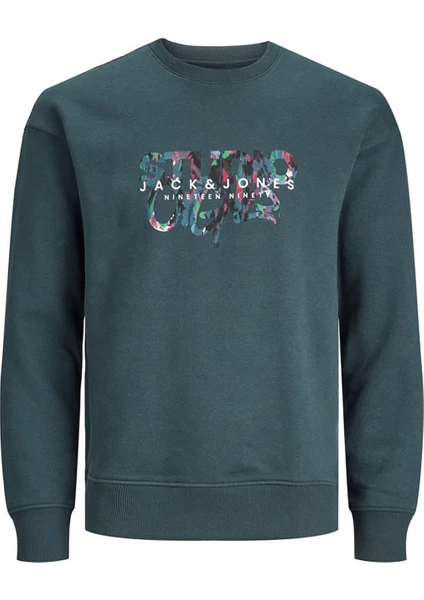 Jack & Jones Jorsılverlake Sweat Crew Neck Ln Erkek Yeşil Sweatshirt 12242366-Green