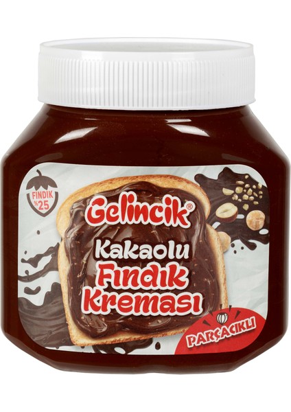 Kahvaltılık Sürülebilir Katkısız 650 gr Kakaolu Fındık Kreması Parçacıklı