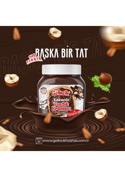 Kahvaltılık Sürülebilir Katkısız 650 gr Kakaolu Fındık Kreması Parçacıklı