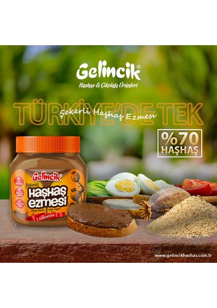 Kahvaltılık Sürülebilir Katkısız 320 gr Şekerli Haşhaş Ezmesi