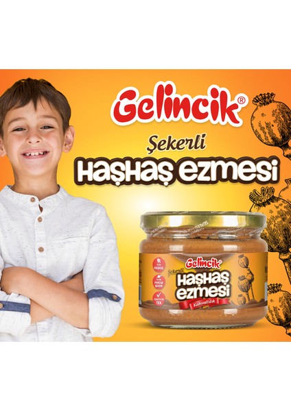 Kahvaltılık Sürülebilir Katkısız 320 gr Şekerli Haşhaş Ezmesi