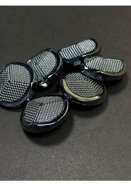Ceket Trençkot Düğmesi , Metalize (Plastik) Düğme , Antrasit 2,5 cm 6'Lı Set
