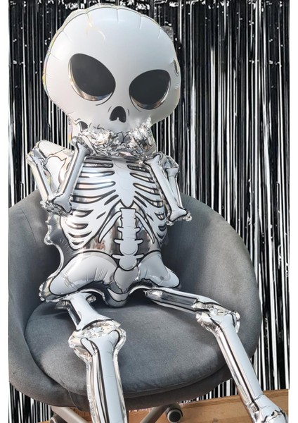 Cadılar Bayramı Balonu İskelet Şeklinde Parlak Halloween İskelet Balon fiyatları
