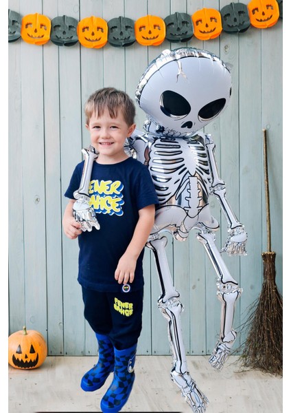 Cadılar Bayramı Balonu İskelet Şeklinde Parlak Halloween İskelet Balon indirimleri