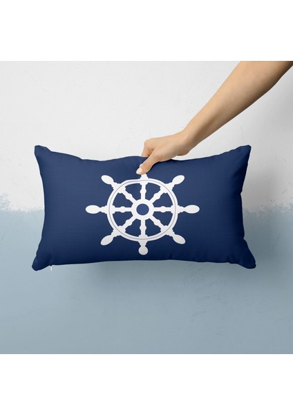 Dümen Navy Blue 30CM x 50CM / Marin Temalı Çift Taraflı Kırlent Kılıfı modelleri