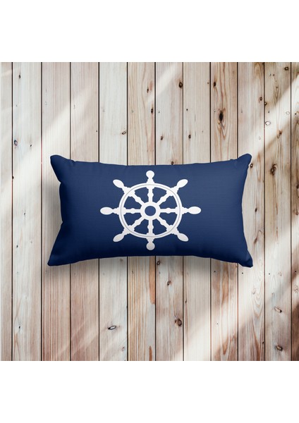 Dümen Navy Blue 30CM x 50CM / Marin Temalı Çift Taraflı Kırlent Kılıfı fırsatları