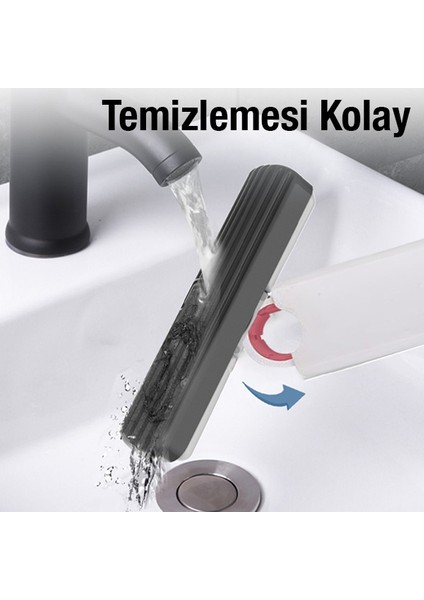 Çok Amaçlı Taşınabilir Ev Araç Ofis Temizlik Paspası Mini Mop + 2 Yedek Uç