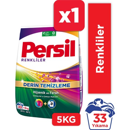 Persil 5 kg Toz Çamaşır Deterjanı Renkliler (33 Yıkama)
