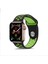 Apple Watch 3 4 5 6 7 8 9 Se Uyumlu 38-40-41MM Delikli Silikon Kordon-02 Siyah-Yeşil 1