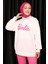 Krem Barbie Baskılı İki İplik Sweatshirt 5