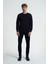 Erkek Siyah Oversize Fit Erkek Kazak LF2033897 3