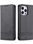 Iphone 14 Pro Telefon Kılıfı Için 6.1 Inç Anti-Güz Pu Deri Deri Folyo Cüzdan Manyetik Emilim Tam Kaplama Şok Geçirmez Telefon Black (Yurt Dışından) 2