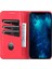 Iphone 14 Pro Telefon Kılıfı Için 6.1 Inç Anti-Güz Pu Deri Deri Folio Cüzdan Manyetik Emilim Tam Kaplama Şok Geçirmez Telefon-Kırmızı (Yurt Dışından) 1