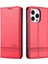 Iphone 14 Pro Telefon Kılıfı Için 6.1 Inç Anti-Güz Pu Deri Deri Folio Cüzdan Manyetik Emilim Tam Kaplama Şok Geçirmez Telefon-Kırmızı (Yurt Dışından) 2
