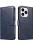 Iphone 14 Pro Full Koruma Cep Telefonu Kapağı Stand Cüzdan Mavisi ile Kare Deri Telefon Kılıfı (Yurt Dışından) 1
