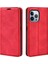 Iphone 14 Pro Telefon Kılıfı 6.1 Inç Yumuşak Ten Duygu Deri Folio Kitap Flip Cover Yatay Görüntüleme Standı Manyetik Emilim Telefon Vaka-Kırmızı (Yurt Dışından) 1