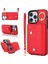 Iphone 14 Pro Fone Case Için Zipper Cüzdan Yüzük Kickstand Pu Deri Kaplamalı Tpu Crossbody Telefon Kapak-Kırmızı (Yurt Dışından) 1