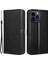 Iphone 14 Pro Telefon Kılıfı 6.1 Inç Şok Geçirmez Pu Deri Foli Flip Çılgın At Dokusu Giyim Dayanıklı Cep Telefon Kapağı Cüzdan-Black (Yurt Dışından) 1