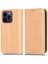 Iphone 14 Pro Telefon Kılıfı Için Cüzdan Manyetik Kapatma Koruyucu Kapak Izgara Dokusu Pu Deri Stand Kılıf Bej (Yurt Dışından) 1