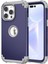 Iphone 14 Pro Telefon Kılıfı Için 6.1 Inç 3'ü 1 Arada Silikon+Pc Hibrid Kapak Tıkan Köşeler Tasarlama Cep Telefonu Geri Dönüş Vaka-Dark Mavi (Yurt Dışından) 1